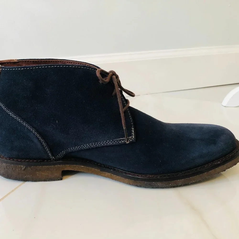 Johnston & Murphy Men's Copeland Chukka Boot 12M Navy Suede - Picture 9 of 12